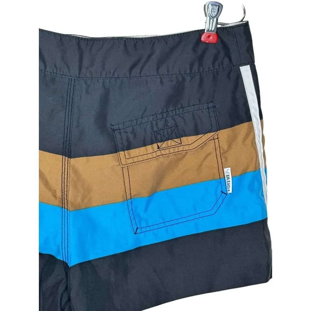 American Eagle Outfitters Men's Board Shorts Swim Trunks Drawstring Stripe Sz.30